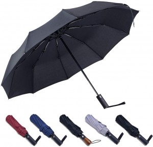 Ovida Spot 27palcový 10 kostěný třísložkový plně automatický bezpečnostní deštník odolný proti výbuchu jednobarevný automatický slunečník komerční reklamní deštník