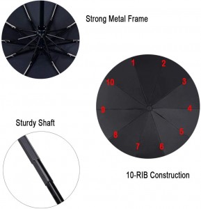 Ovida Spot 27 инчи 10 коски со три пати, целосно автоматски безбедносен чадор со цврста боја, отпорен на експлозија, автоматски сончев комерцијален огласувачки чадор