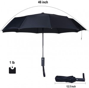 Ovida Spot 27 Inch 10 Bone 3 Fold Fully Automatic Safety Explosion-Proof Solid Color Automatic Sunny Advertising Umbrella