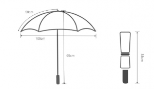 Ovida Classic Light პორტატული კომპაქტური ავტომატური ღილაკით სამჯერ ათი ძვლის ქოლგა თვითგახსნადი დასაკეცი ქოლგა