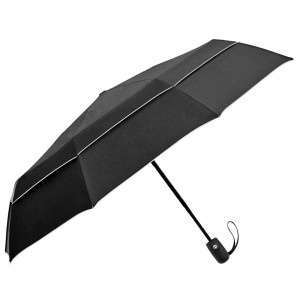 Ovida Vinyl-Sonnenschutz, 10 Knochen, vollautomatisch, 3-fach faltbar, faltbarer Regenschirm für Männer und Frauen, doppellagiger Regenschirm
