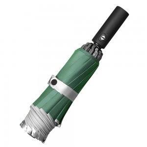 Parasol automático plegable OVIDA 3, tipo reflectante, plateado, con revestimiento UV