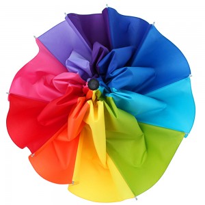 OVIDA 3 saliekams lielais lietussargs augstas kvalitātes pongee auduma varavīksnes lietussargs