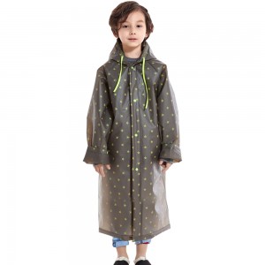 Ovida Thicker Reusable Brown Raincoat Rain Poncho Jacket Slicker star design for Children Boy Girl Kids
