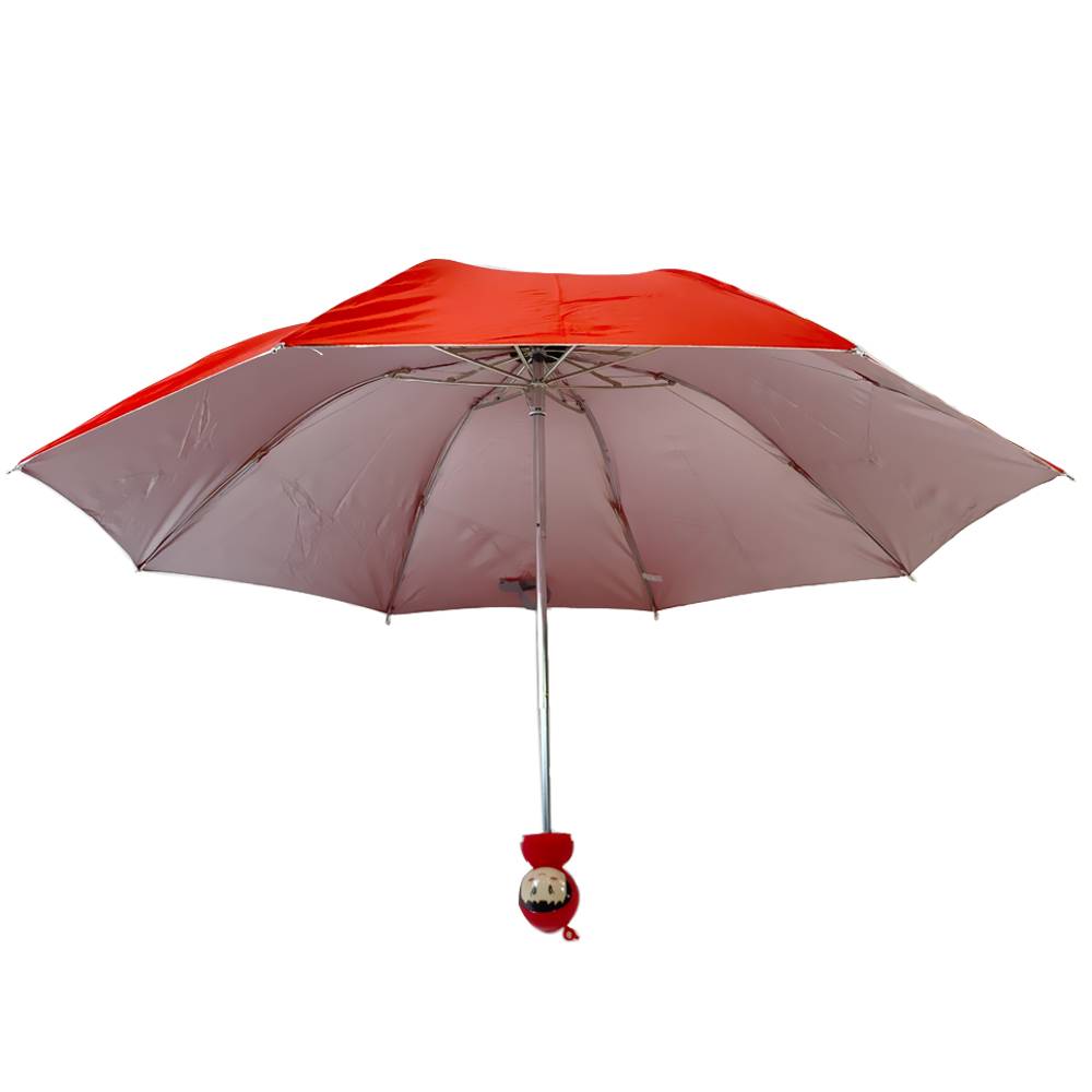 Hediye promosyonu için özel logolu sevimli karakter şişe katlanır şemsiye