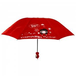 Guarda-chuva dobrável de garrafa de personagem fofo com logotipo personalizado para promoção de presente