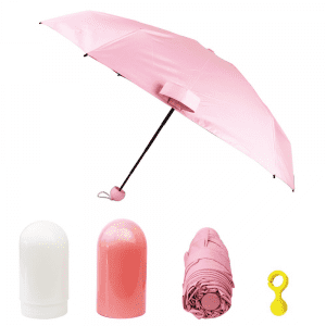 ملٹی کلر پروموشنل گفٹ 5 فولڈنگ منی جیبی کیپسول چھتری