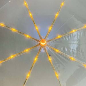 Ovida ombrellë transparente LED në formë ylli me porosi
