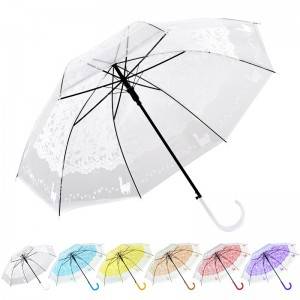 Πλαστική ομπρέλα με διαφανή διαφανή διάφανο θόλο σε σχήμα φούσκας με αυτόματο άνοιγμα