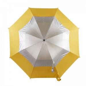 Ovida manueller Handöffnungs-kundenspezifischer Anti-UVdoppelschicht-winddichter Golf-Regenschirm