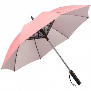 Summer Outdoor ໃຫມ່ Mist Fan Cooler Umbrella ໄຟຟ້າທີ່ມີຫມໍ້ໄຟ