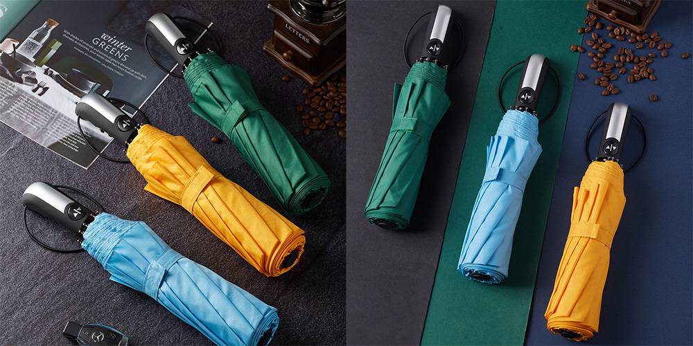Guarda-chuva 3 dobras totalmente automático em fibra de vidro 2f