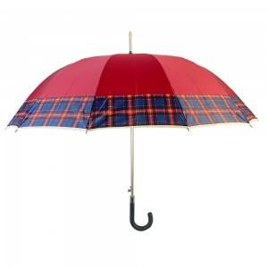 Paraguas recto de tela pongee de costillas de fibra de vidrio súper resistente al viento de 25 pulgadas y 8 costillas
