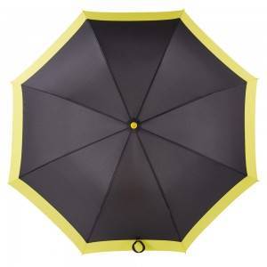 „Ovida“ pritaikyto dizaino juodos ir geltonos spalvos stiklo pluošto, atsparus vėjui, 54 colių golfo skėtis