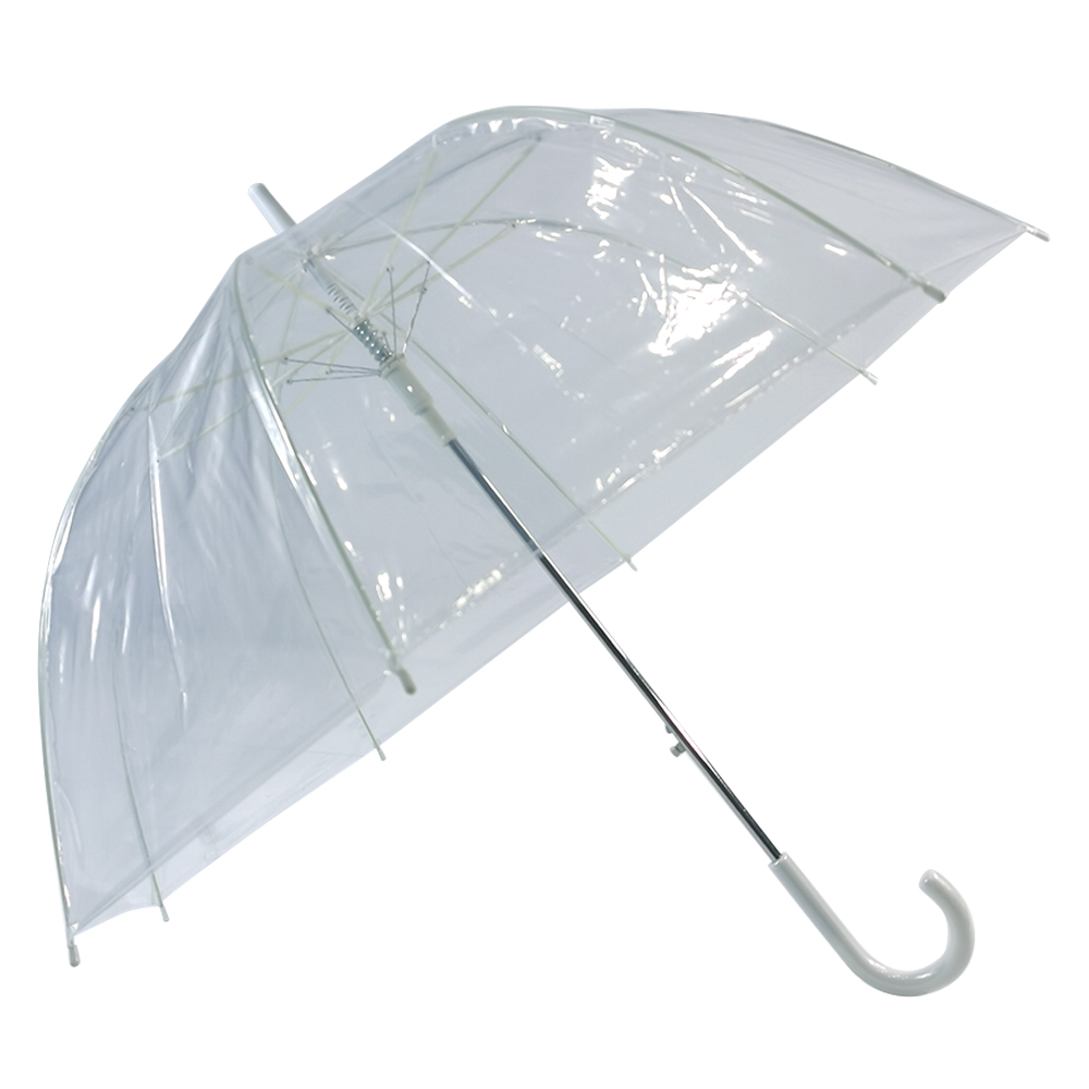يطبع شعار الإعلان الترويجي Ovida مظلة قبة رخيصة مظلة بلاستيكية شفافة مظلة PVC شفافة