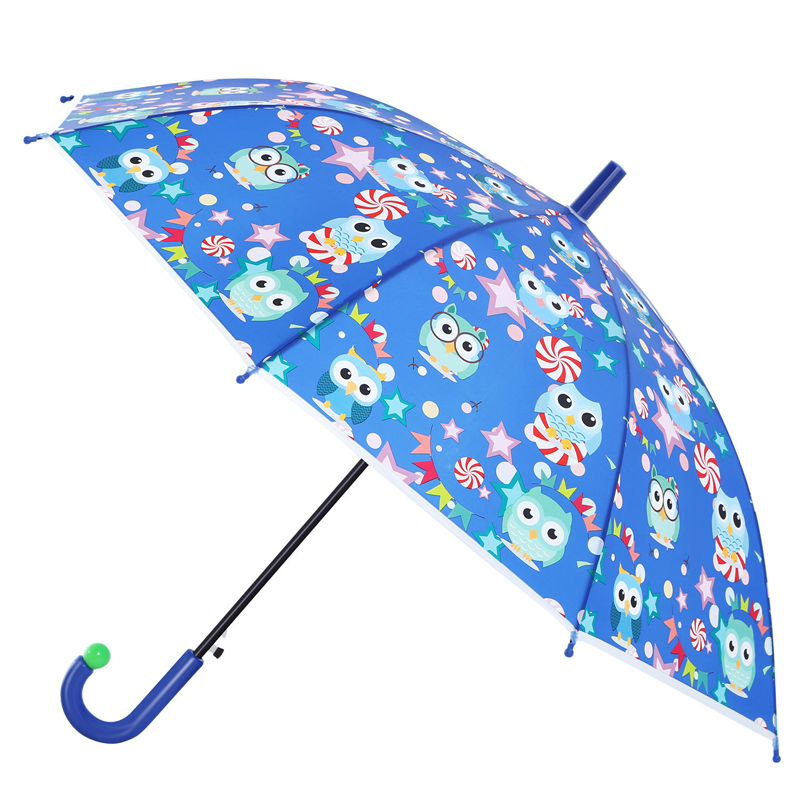 Ovida 19 انچ رنگین نیم شفاف POE بچوں کی چھتری اپنی مرضی کے لوگو کے ساتھ