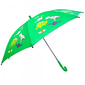 Ovida kinesiska auto UV barn paraply med olika färger av söt dinosaurie Pongee tyger rakt paraply