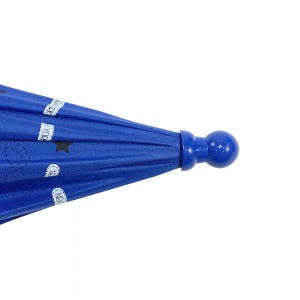 Ovida 19 inch kinderparaplu met pongeestof lichtblauw autopatroon voor buitenkinderparaplu