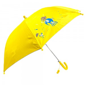 Ovida aumatic прав детски чадър с плъзгач от фибростъкло Polypongee, жълт сладък детски чадър