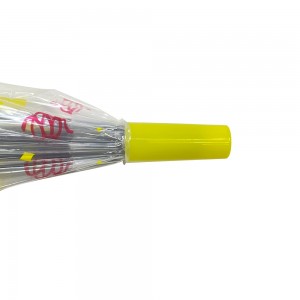 Ovida 뜨거운 판매 자동으로 열리는 우산 미소 얼굴 귀여운 패턴 사용자 정의 인쇄 플라스틱 J 모양 아이 우산
