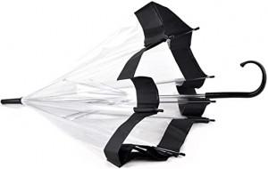 Ovida Popular Maamaa Whakatuwhera Aunoa i te Umbrella Plastic J Shape PVC Dome Clear Umbrellas tamariki iti