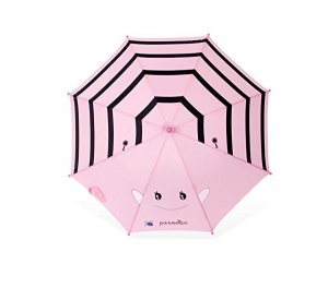Ovida Hot sell Manuali i hapur Ombrella Smile Modeli i lezetshëm Shirit Printim i personalizuar Ombrellë për fëmijë në formë J plastike