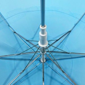 Ovida kuum müüa automaatne avatud vihmavari valge pits armas kohandatud teie logo plastikust J-kujuline sinine lapse vihmavari