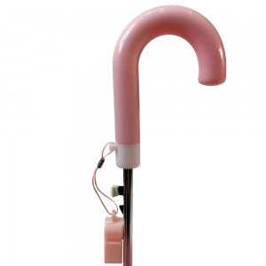 Ovida 뜨거운 판매 자동 열기 우산 흰색 레이스 귀여운 사용자 정의 로고 플라스틱 J 모양 핑크 아이 우산
