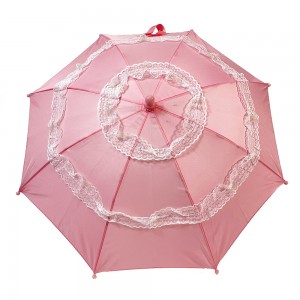 Ovida Hot parduoti automatinis atidaromas skėtis baltas nėrinis mielas jūsų logotipas plastikinis J formos rožinis skėtis vaikui