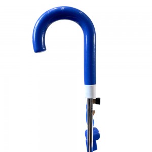 Ovida Hot sell automatiskt öppet paraply bilmönster Söt anpassad logotyp plast J-form blått barnparaply med öra