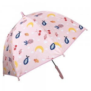Ovida Großhandel maßgeschneiderter wasserdichter Kinder-Regenschirm mit niedlichem Cartoon-Motiv in rosa Farbe