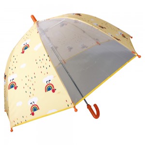 Ovida PVC caurspīdīgs bērnu lietussargs ar pilna apdruka karikatūru dizaina bērnu lietussargiem