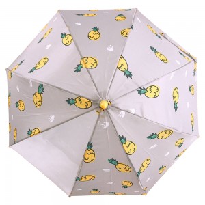 Ovida PVC transparante bern paraplu mei folsleine printsjen cute fruit ananas bern paraplu