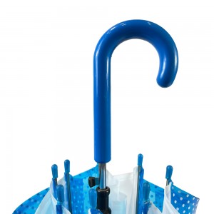 Ovida skėtis 19 colių automatiškai atidaromas paprasto dizaino POE/PVC spalvotas permatomas skėtis su plastikine rankena