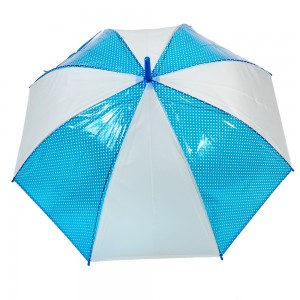 Овида кишобран 19 инча са аутоматским отварањем једноставног дизајна ПОЕ/ПВЦ провидни кишобран са пластичном дршком у боји по мери