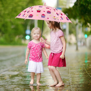 Ovida Eenzegaarteg léif personaliséiert rosa Kuch léif Design personaliséiert magesch Kanner bëlleg Kanner Regenschirm