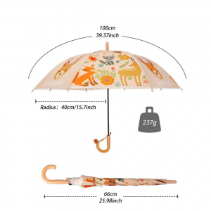 Ovida ombrello per bambini di design personalizzato foglia di loto per ombrellone super antivento e di sicurezza da 19 pollici 8 coste