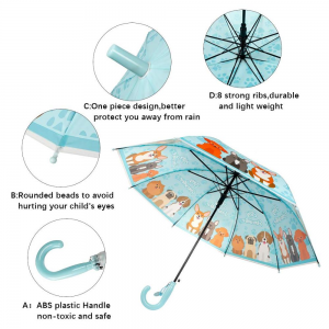 Ovida PAZAR gök mavisi hayvan şemsiye üreticisi sincap çocuk şemsiyesi damlama önleyici ipek örtü ile