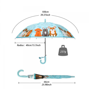 Ovida SUNDAY sky blue animal umbrella producers ឆ័ត្រកុមារកំប្រុក ជាមួយនឹងគម្រប pongee ប្រឆាំងនឹងដំណក់ទឹក