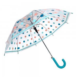 Ovida Kids Umbrella kuum Müüa POE vihmavarju trükkimine värvilisele täpilisele mustrile kvaliteetne