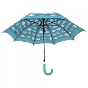 Ovida Kids -sateenvarjopainatus kala- ja merikuviolla mukautettu sateenvarjo logolla