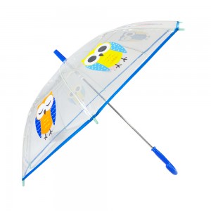 Ovida guarda-chuva de PVC aberto manual seguro para crianças passou no teste EN71 com design de animal fofo presente barato e adorável