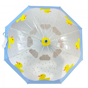 Ovida läbipaistev POE laste vihmavari armsa pardimustriga laste vihmavarjud. Kuum müük Lastele mõeldud rannavihmavari