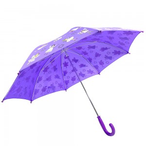 Ovida Attractive Purple Fairy Magic გოგონების ქოლგა წვეთოვანი პონჯის საფარით, წყლის შემცვლელი ფერების ქოლგასთან