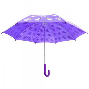 Ovida Attraktivt lila Fairy Magic flickparaply med anti-dropp pongee-skydd möter vattenväxlare färger paraply