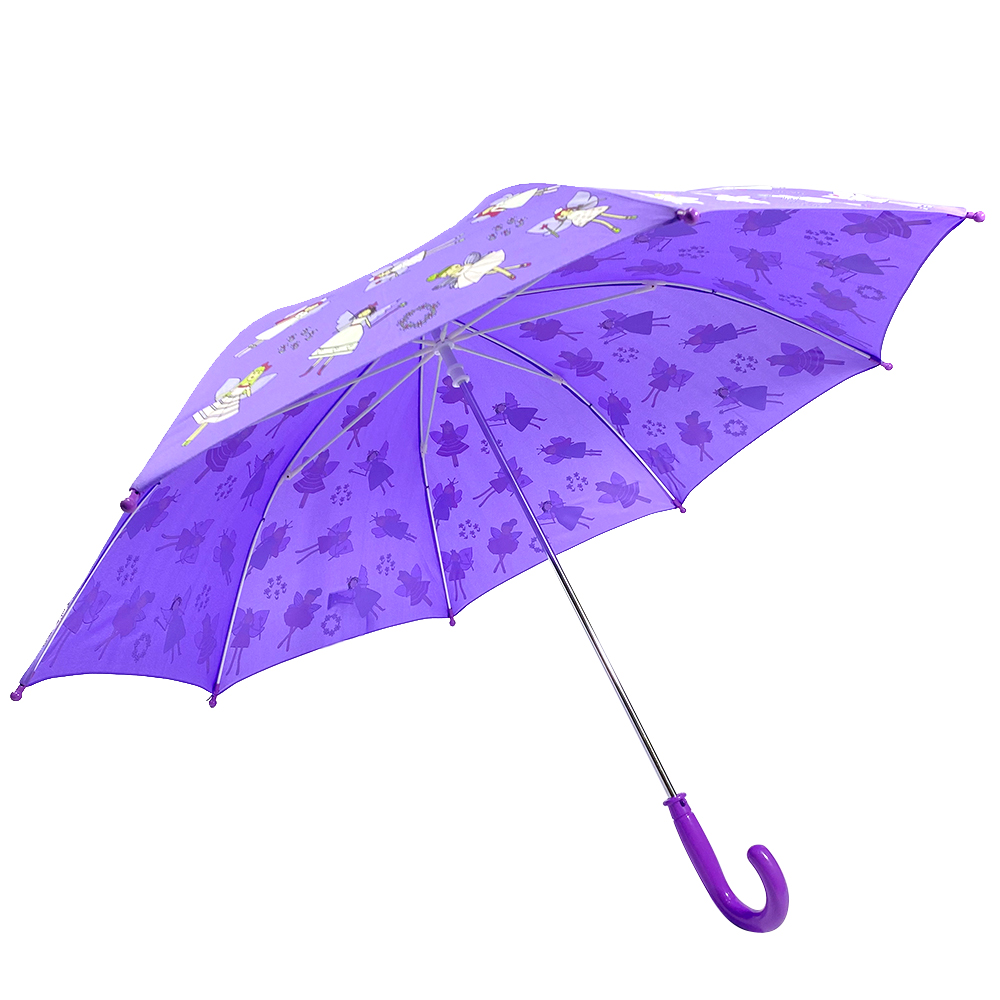 Ovida Atractive Purple Fairy Magic tüdrukute vihmavari tilkumisvastase pongee kattega vastab veevahetaja värvide vihmavarjule
