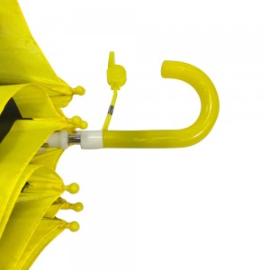 Ovida adorabile ombrello con tessuto in poliestere stecche di plastica giallo di sicurezza simpatico ombrello per bambini con orecchio 3d