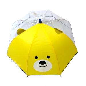 Ovida رخيصة ترويجية شعار مخصص طباعة قبة Parapluie PVC POE مظلات شفافة فقاعة مستقيمة للأطفال