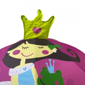 Ovida Kids vihmavari printsess 3D mustriga vihmavari, uue disainiga logo, kohandatud tüdrukutele