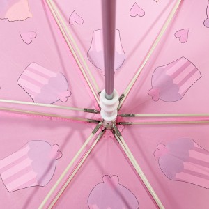 Ovida უნიკალური პერსონალიზებული სახელმძღვანელო ღია ვარდისფერი ტორტი საყვარელი დიზაინის მორგებული ჯადოსნური საბავშვო იაფი საბავშვო ქოლგა